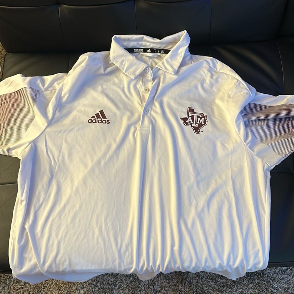 Texas A&M Football Coaches White Polo